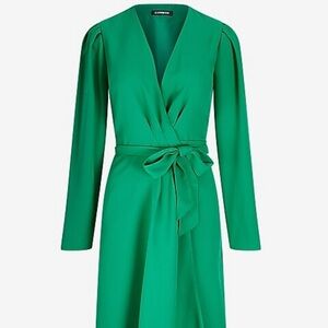Green express wrap dress